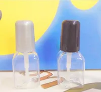 5g Mini Cute Clear Plastic Empty Square Nail Polished Bottle With Cap Brush Plastic Nail Bottle For Children