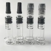 1ML Luer Lock Luer Head Pyrex Glass Syringe Glass Injector With Measurement Mark Tip For E Cigarettes atomizers DHL