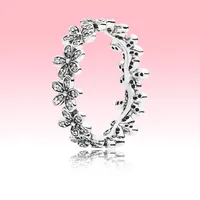 Echt 925 Silber Gänseblümchen Blume Ring Frauen Mädchen Party Schmuck Für Pandora CZ Diamant Kristall Blumen Ring mit Originalkasten