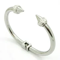 All'ingrosso-SUPERIORE Bracciale in acciaio conico Frecce con diamante in oro rosa 18 GoldCone femminile Nail Cuff Bracelets Bangle