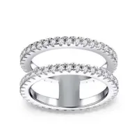10pcs Vendita calda a doppio strato strato anello di strass europeo e americano moda sposa sposa anelli gioielli tagliati taglia 5-11 G-108