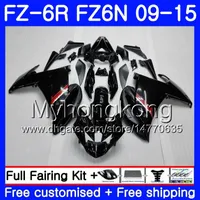 Kropp för Yamaha FZ6N FZ6 R FZ 6N FZ6R 09 10 11 12 13 14 15 239HM.1 FZ-6R FZ 6R Glossy Black Hot 2009 2010 2011 2012 2013 2014 2015 Fairings