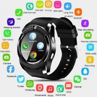 Top V8 SmartWatch Bluetooth Smartwatch écran tactile montre-bracelet avec fente de l'appareil photo / carte SIM, étanche Montre intelligente DZ09 X6 VS M2 A1 (Retail)