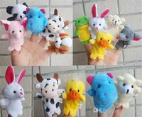 10 adet karikatür hayvan parmak kukla peluş oyuncaklar Çocuk parmak bebekler çocuklar Aile için Parmak Kuklaları ücretsiz nakliye set K0087