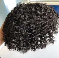 6mm Welle Afro Mens Perücke Haarteile Körper Curl Volle Spitze Toupee Brasilianische Jungfrau Remy Human Hair Ersatz