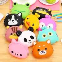 cute animal mini coin purse silicone coin bag for kids boys girls lovely wallet candy color 15 designs