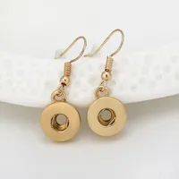 Snap Button Drop Earring Gold Silver Rose Gold Color Fit 12mm Snap Button Earrings DIY Noosa Chunk Stud Earrings Cheap Wholesale