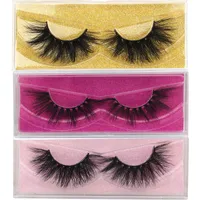 25mm 3D Mink Eyelashes 100% Real Mink Hair Lashes Individual Eyelash Extensions Private Logo Custom False Eyelash Packaging Box Private Logo