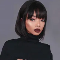 Paff Straight Bob Lace Front Wigs Virgin Korta Full Lace Human Hair Wigs With Bangs Pixie Cut Wig Pre Plocked