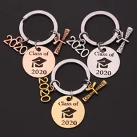 1pc "klass av 2020" Handverktyg Keychain Bachelor Cap Graduation Key Rings Gift för Graduate Porte Clef Smycken Tillbehör