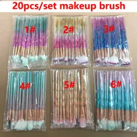 3D diamante maquiagem escovas kits face olho sopro batch lote colorido base beldade cosméticos, 20 pcs / set