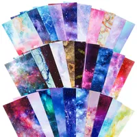 10 adet / torba Karışık Nail Art Holografik Mermer Degrade Yıldızlı Gökyüzü Folyo Sticker Çıkartması Yapışkan Sarar Parlayan Manikür Süslemeleri
