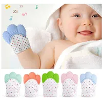 새로운 실리콘 Teether 아기 젖꼭지 장갑 젖니 츄어블 신생아 간호 Teether 비즈 유아 BPA 무료 파스텔 5 색