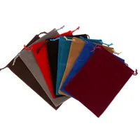 20Pcs 10 * 18cm Velvet Drawstring Gift Pouch Bags Fit Boda PackingStorage Jewelry Pouches Display Rojo / Negro / Gris / Azul / Café