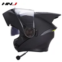 حار حار بيع HNJ Motor Motorbike Full Face Flip Up Bike Helmet Bluetooth Handsfree Motorcrycle Helmet Headsets Intercom