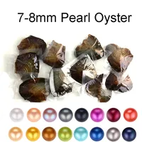 DIY 7-8 mm de agua dulce Akoya Oyster con perla simple mixta 25 colores de alta calidad círculo de círculo natural en paquete de vacío para regalos sorpresas