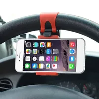 Nieuwe Auto Telefoonhouder Gemonteerd op Stuurwiel Cradle Smart Mobile Phone Clip Mount Houder Rubber Band voor Samsung iPhone Xiaomi