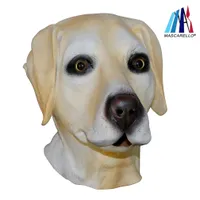 Hayvan Kafa Altın Labrador Köpek Cadılar Bayramı Cosplay Sevimli Kostüm Partisi Fantezi Elbise maske Lateks