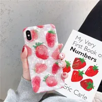 패션 인쇄 IMD 디자이너 전화 케이스 아이폰 x 럭셔리 소프트 케이스 여름 컬렉션 과일 딸기 커버