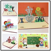 sunflower Father&#039;s day Thanksgiving 3D pop up card cartoon greeting card gift Paper cutting paper thank you card postcard