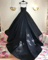 Suknia balowa Gothic Suknie Ślubne Plus Size Sweetheart Tulle Arabski Dubaj Kraj Suknie Ślubne Black Wedding Dress Vestido de Novia Wed Sukienka