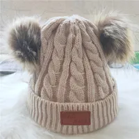 9 цвет ребенок Pom Pom Beanie Дети Теплая зима крючком лыжную шапочку Wool Knit Beanie Fur Bobble Hat Fashion Kids крышка