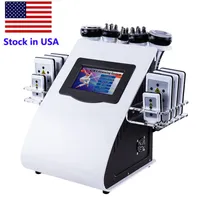 Stock en EE. UU. NUEVA Promoción 6 en 1 Cavitación ultrasónica Vacuum Radio Frecuencia LIPO Láser Slimming Machine para SPA FEDEX