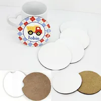 DIY MDF heat transfer circular coasters cork anti-slip thickened anti-ironing blank density board 2 types of cup pad