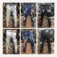 Moda Itália Marca Rock Biker D2 Jeans Rasgado Homens Denim Rasgando Calças Jeans Skinny Mens Para Homens Calças Baratas Ruched Menino Jeans