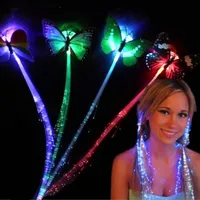 30pcs / partito caldo LED splendente bagliore di trecce di capelli Flash LED fibra tornante Clip Light Up fascia Party Glow Supplies