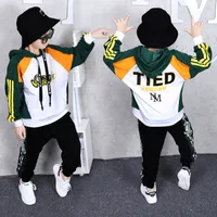 3 -14 Yıl İçin Kız Genç Kapüşonlular Haren Pantolon Kıyafetler Yeni Çocuk Eşofman Boys Giyim Seti Hip-hop Dnace Kostüm Spor Suit
