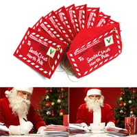 Christmas Santa Claus Letter Red Envelope Embroidery Card Candy Bag Christmas Gifts Packing Bag Christmas Supplies