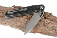 La fibra de carbono recomendar siete cuchillo plegable del cuchillo del ojo (D2) 58-60HRC D2 hoja de cuchillo de caza que acampa plegable