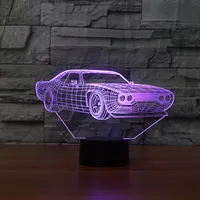تبريد السيارات الاكريليك 3D مصباح تغير لون 7 ليلة الخفيفة الطفل اللمس مفتاح ملون أضواء LED USB مكتب مصباح الغلاف الجوي Lamparas