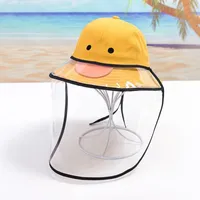 Criança garoto bonito dos desenhos animados chapéu de verão outdoor anti-cuspir chapéu protetor anti-poeira com escudo pescador tampão cubeta chapéus sombrero