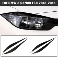 Kolfiberdekoration strålkastare Ögonbryn Ögonlock Trimskydd för BMW F30 2013-2018 3-serie Tillbehör Billjusklistermärken