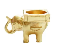 Lucky Golden Elephant Candle Tealight Holder Wedding Drzwi Prezenty Favors Pamiątki Giveays Hurtownie Darmowa Wysyłka
