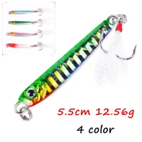 4pcs/lot 4 Colors Mixed 5.5cm 12.56g Jigs Lead Metal Baits & Lures 6# Fishing Hooks BL_17