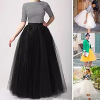 Mode Party Kleid Bodenlangen Erwachsene lange Mädchen Tüll Prom Kleider Eine Linie Plus Größe Petticoat Röcke