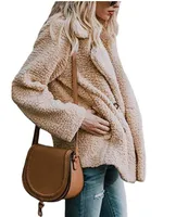 デザイナー女性のトップスのスタイリッシュな女性の豪華なソリッドカラーのジャケットボタンを下げる襟のポケットデザイナーの冬のコート