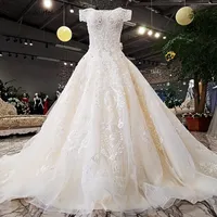2020 Mode Moderna Bröllopsklänningar Sweetheart Off The Shoulder Beading A-Line Princess Bridal Dresses China Factory Mariage