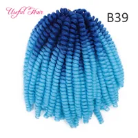 Twist Crochet Braids Hair Extensions Ombre Blond Boouncy Short Bounce Hair Spring Tiwst Hårförlängningar Whouldale Weavesclosure
