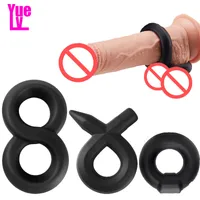 YUELV Silikon Yetişkin Erkek Kalmak Sert Cock Ring Ereksiyon Erkekler Için Gecikme Boşalma Cockring Seks Ürünleri Erotik Penis Büyütücü Erotik Oyuncaklar