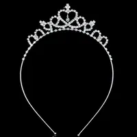 Dziewczyna Headpieces Księżniczka Korona Tiara Dzieci Akcesoria Do Włosów Rhinestone Love Korona Piękna Głowa Głowy Pokrywa Korona na urodziny