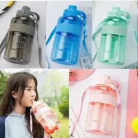 650ml / 1000ml / 1500ml Wasserflasche Kunststoff Große Kapazität Wasserflasche Outdoor Camping Trinkflaschen Rosa Grün Blau Grau