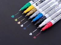 Metalen markeringen 8 Kleuren voor kiezen 0.7mm Extra fijne punt Pen Pen Niet-giftige Permanente Markering Pennen DIY Art Marker Office School Schrijvende benodigdheden