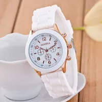 Geneva watches Newest silicone rubber jelly Shadow Candy Wristwatches unisex Man ladies Classic rose gold quartz watch Christmas gift