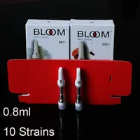 Bloom Vape Cartridge Opakowania 0.8ml Atomizer ceramiczny Pusty Dan Pen Wax Vaporizer Gruby Wózki olejowe 510 Wątek E Papsyts