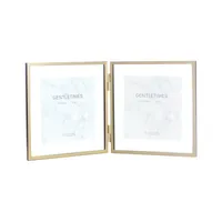 Dubbelfällig flytande ram för bild lämnar guld silver metall pressade glas fotoramar bröllopsdekor vertikal 4x4 4x6 5x7