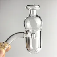 3mm Thick Beveled Quartz Round Bottom Banger Nail with 25mm Hookah Domeless Insert Carb Cap Dabber for Glass Bong Water Smoking